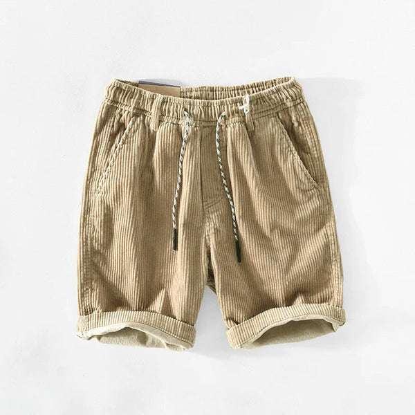 Relaxed Fit Corduroy Drawstring Shorts for Men – Comfortable Casual Wear