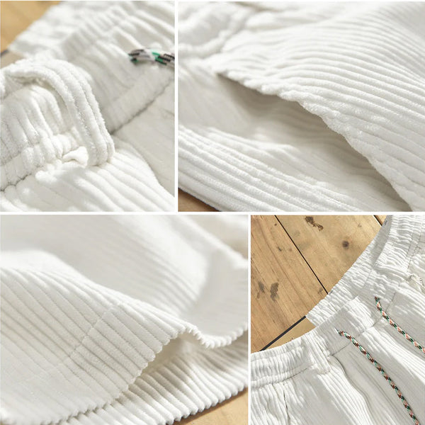 Relaxed Fit Corduroy Drawstring Shorts for Men – Comfortable Casual Wear