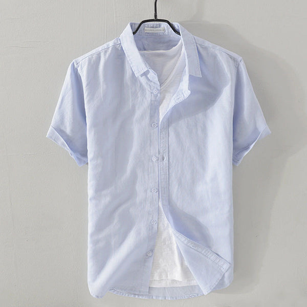 Relaxed Fit Collared Button-Up Shirt for Men – Breathable Casual Comfort
