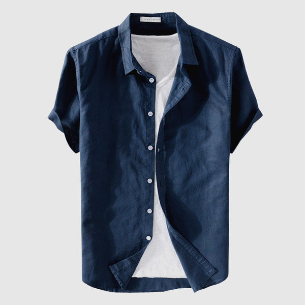 Relaxed Fit Collared Button-Up Shirt for Men – Breathable Casual Comfort