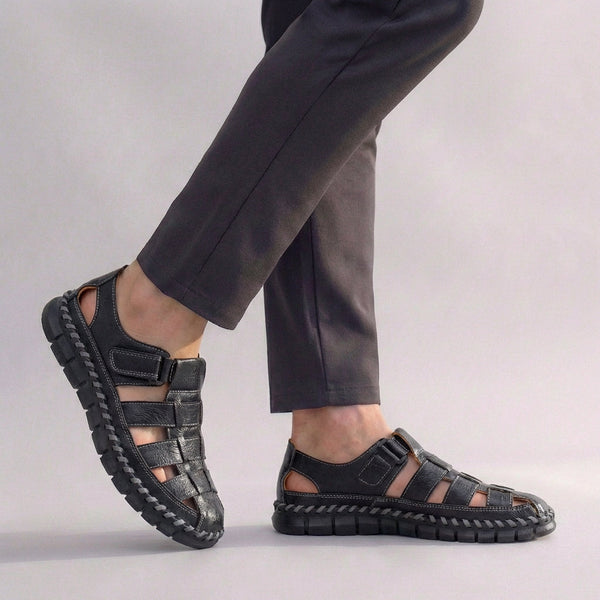 Strappy Buckle Closed Toe Fisherman Sandals for Men – Orthopedic Comfort & Support