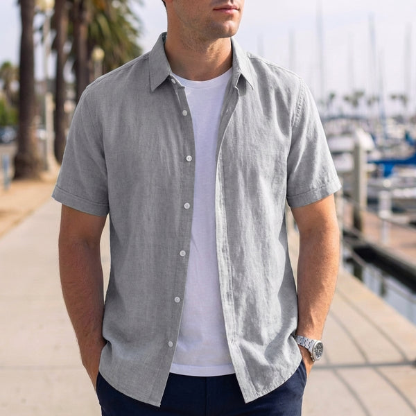 Relaxed Fit Collared Button-Up Shirt for Men – Casual Comfort & Style