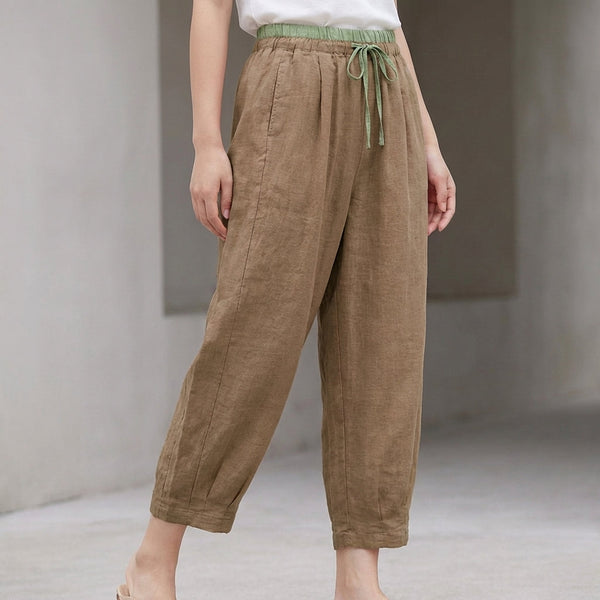 Relaxed Fit Drawstring Harem Pants for Women – Comfortable Casual Wear