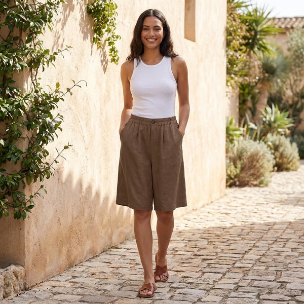 Wide-Leg Bermuda Shorts for Women – Comfortable & Stylish Design