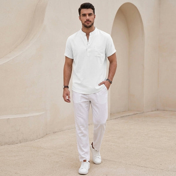 Relaxed Fit Henley Shirt for Men – Casual Comfort & Style