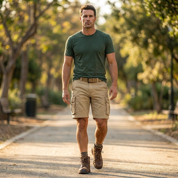 Belted Regular Fit Cargo Shorts for Men – Functional & Comfortable Design