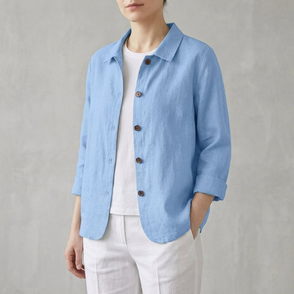 Relaxed Fit Button-Up Shirt for Women – Breathable Casual Comfort