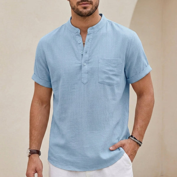 Relaxed Fit Henley Shirt for Men – Casual Comfort & Style