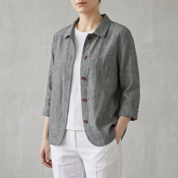 Relaxed Fit Button-Up Shirt for Women – Breathable Casual Comfort
