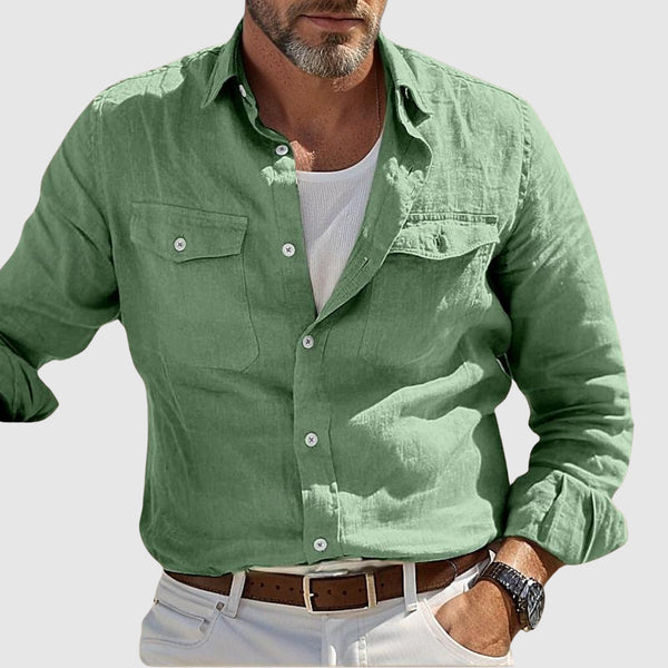 Regular Fit Button-Down Shirt for Men – Breathable & Stylish Comfort