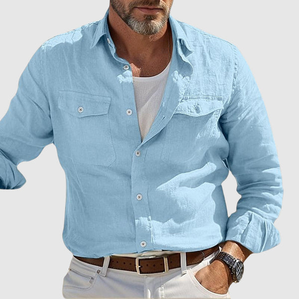 Regular Fit Button-Down Shirt for Men – Breathable & Stylish Comfort