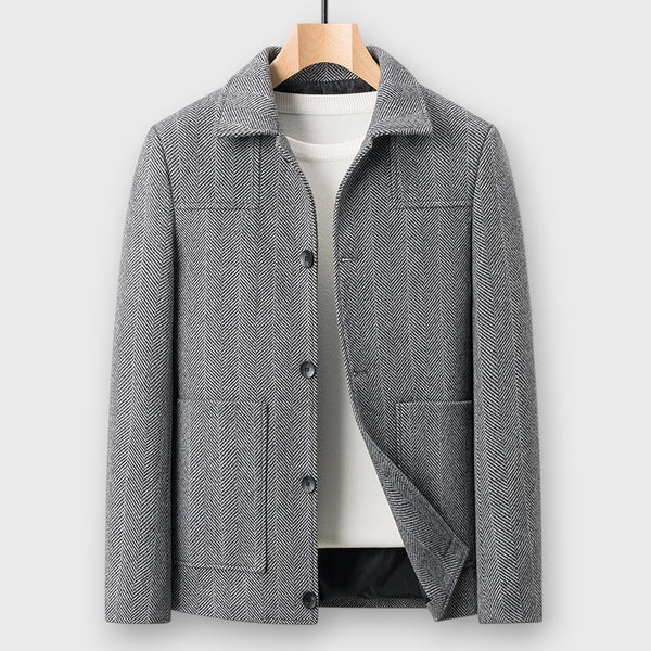 Men's Woolen Slim Lapel Blazer Jacket