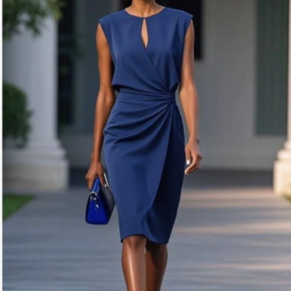 Ruched Draped Sheath Draped Dress for Women – Elegant & Comfortable