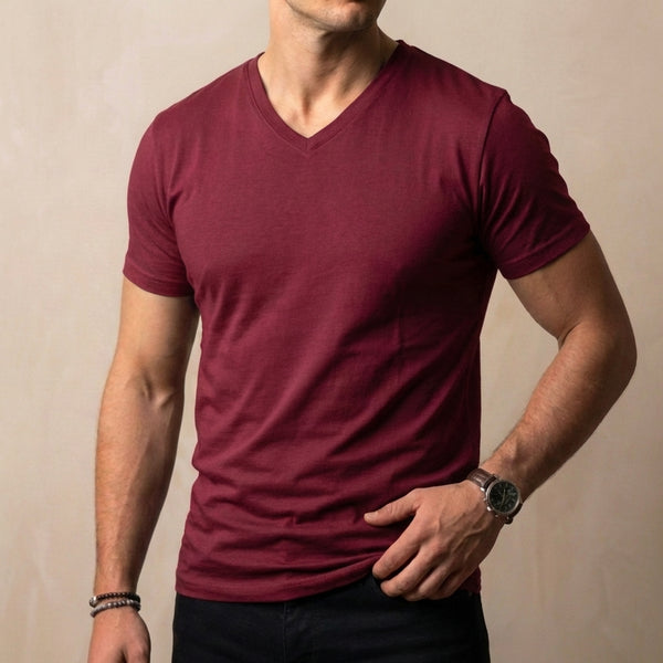 Muscle Fit V-Neck T-Shirt for Men – Comfortable Casual Style