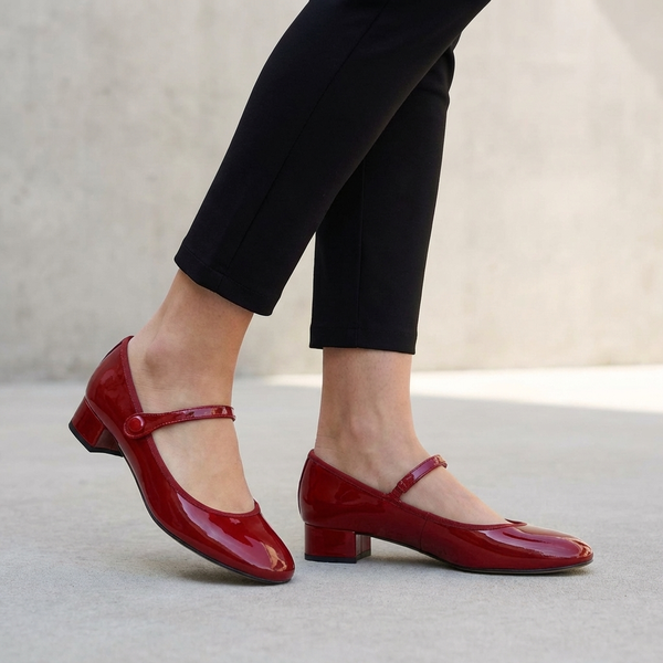 Patent Block Heel Mary Jane Shoes for Women – Elegant & Comfortable Design