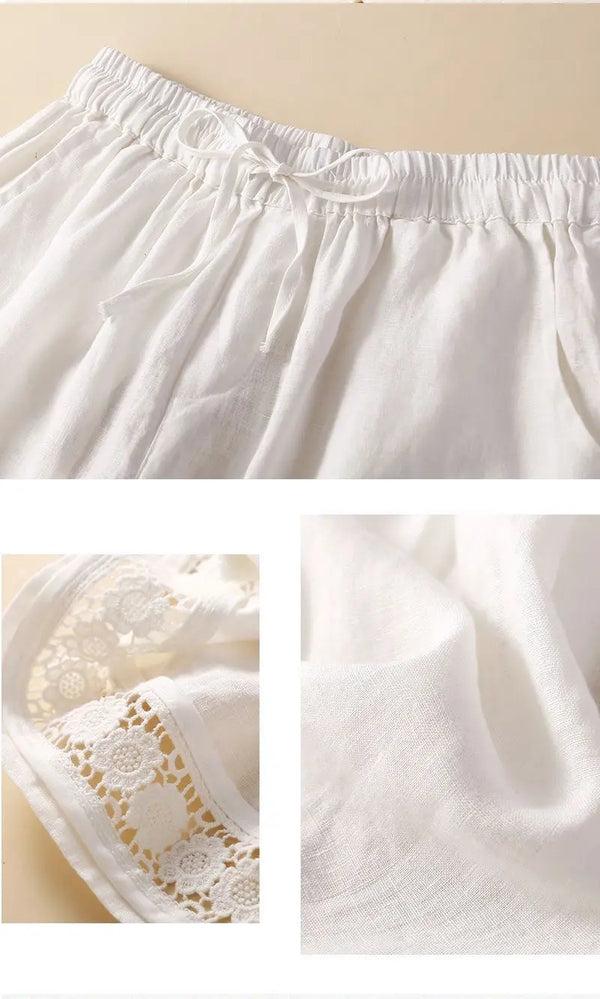 Embroidered Drawstring Shorts for Women – Relaxed Fit Comfort