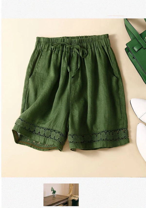 Embroidered Drawstring Shorts for Women – Relaxed Fit Comfort