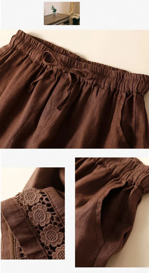 Embroidered Drawstring Shorts for Women – Relaxed Fit Comfort