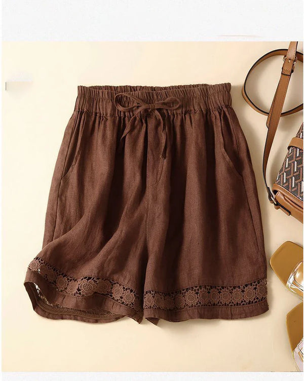 Embroidered Drawstring Shorts for Women – Relaxed Fit Comfort