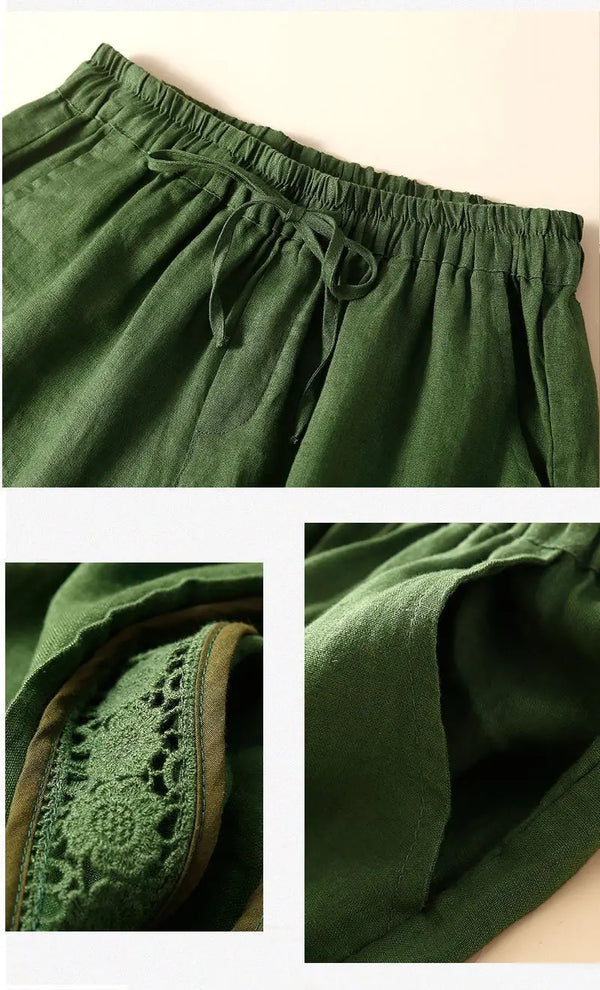 Embroidered Drawstring Shorts for Women – Relaxed Fit Comfort