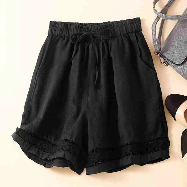 Embroidered Drawstring Shorts for Women – Relaxed Fit Comfort