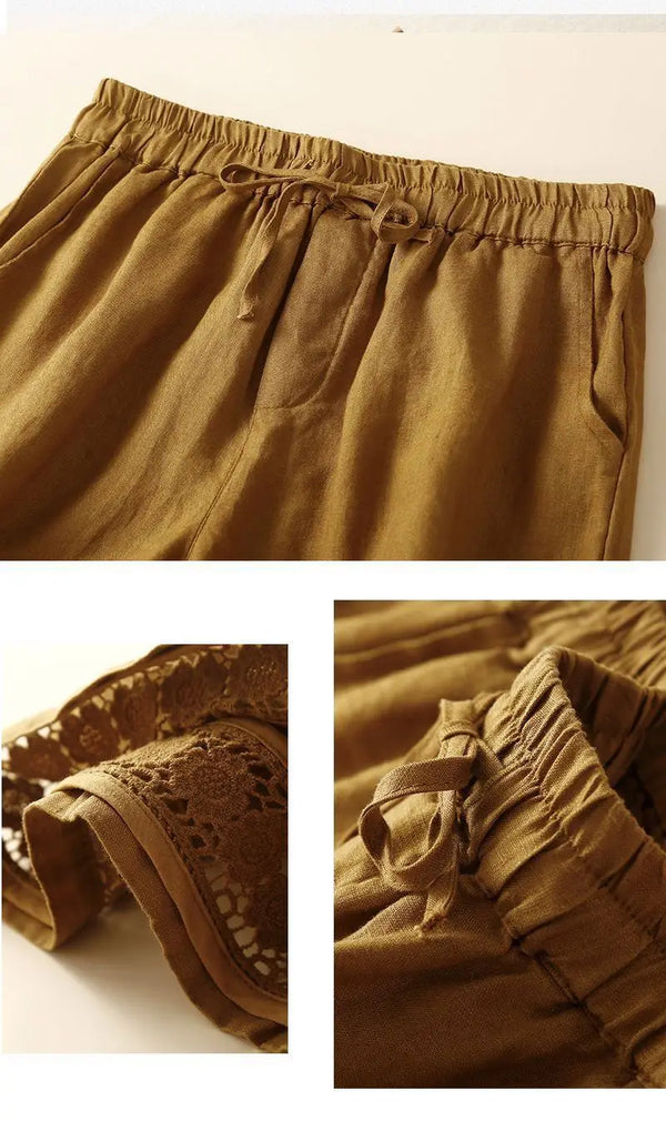 Embroidered Drawstring Shorts for Women – Relaxed Fit Comfort
