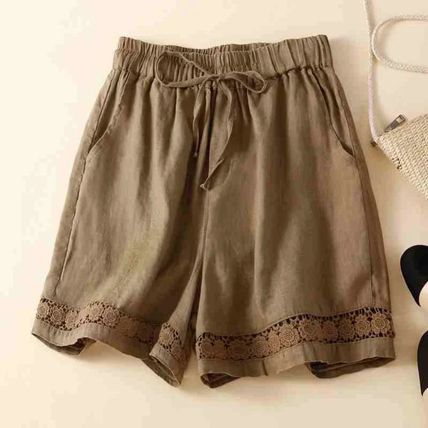 Embroidered Drawstring Shorts for Women – Relaxed Fit Comfort