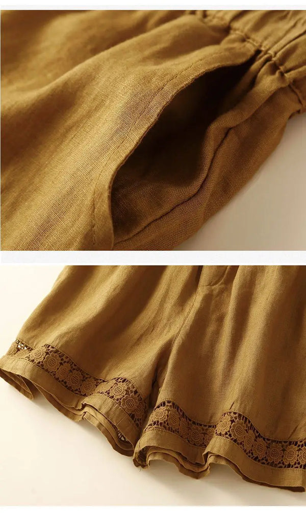 Embroidered Drawstring Shorts for Women – Relaxed Fit Comfort