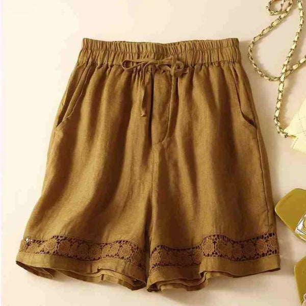 Embroidered Drawstring Shorts for Women – Relaxed Fit Comfort
