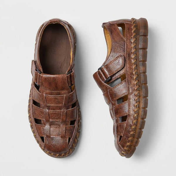 Strappy Buckle Closed Toe Fisherman Sandals for Men – Orthopedic Comfort & Support