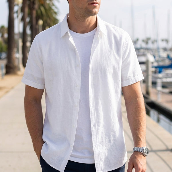 Relaxed Fit Collared Button-Up Shirt for Men – Casual Comfort & Style