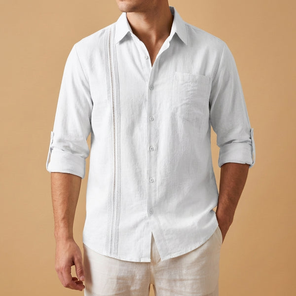 Relaxed Fit Button-Up Shirt for Men – Breathable Casual Comfort