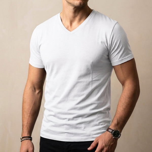 Muscle Fit V-Neck T-Shirt for Men – Comfortable Casual Style