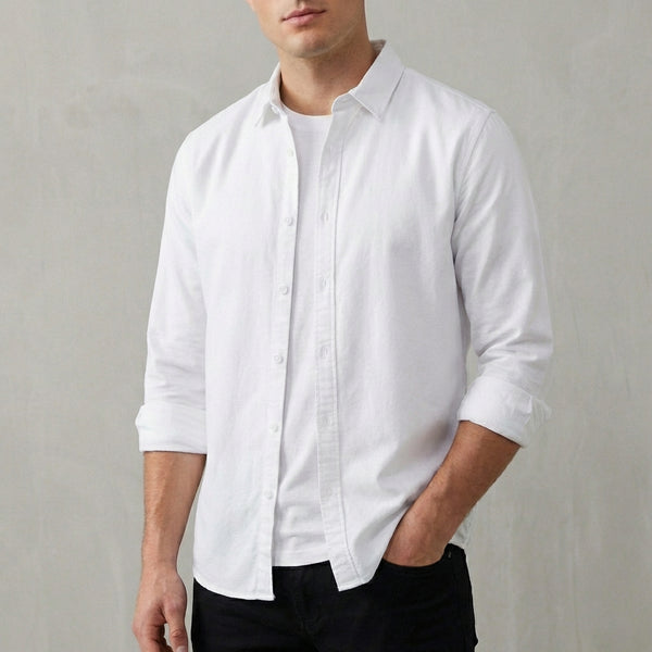 Relaxed Fit Collared Button-Down Shirt for Men – Casual Comfort & Style