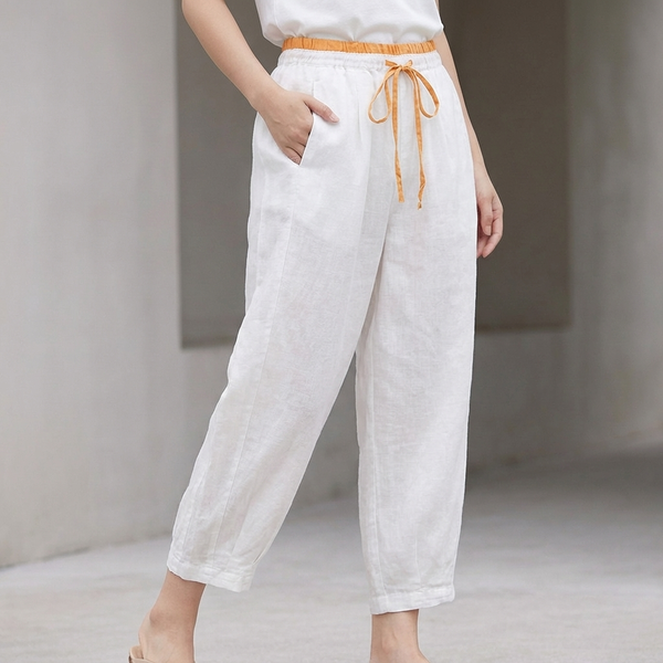 Relaxed Fit Drawstring Harem Pants for Women – Comfortable Casual Wear