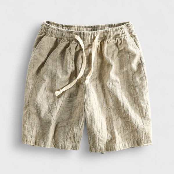 Aurelio Crinkle-Wash Linen Shorts