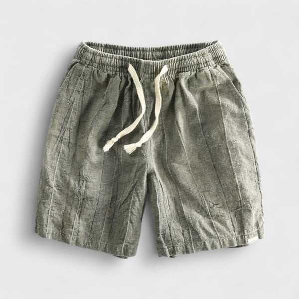 Aurelio Crinkle-Wash Linen Shorts