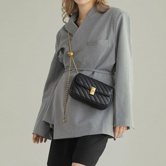 Quilted Leather Chain Shoulder Bag