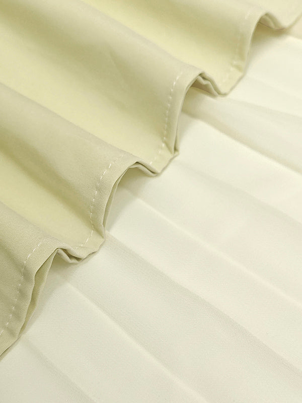 Pleated Drop Waist A-Line Maxi Dress for Women – Elegant Evening Style