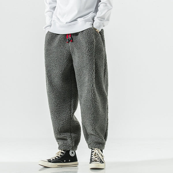 Plush-Lined Cotton Harem Pants