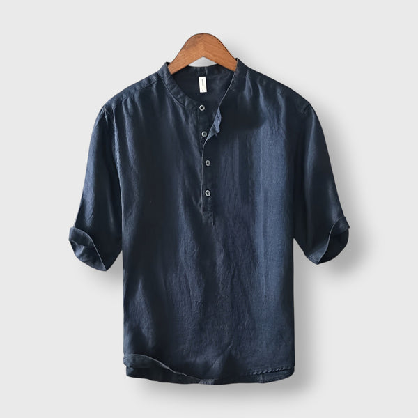 Men’s Cotton Linen Short Sleeve Shirt