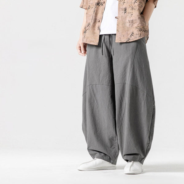 Men's Japanese Cotton Drawstring Harem Pants