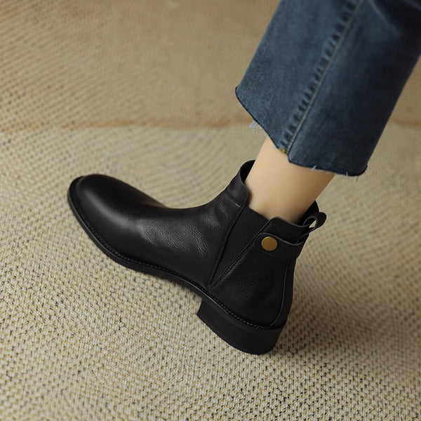 Tassel Ankle Boots with Chunky Low Heel