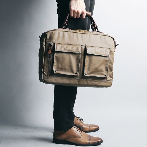 Canvas & Leather Laptop Briefcase – 14 and 15 inch