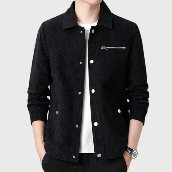 Corduroy Utility Jacket with Cargo Pockets