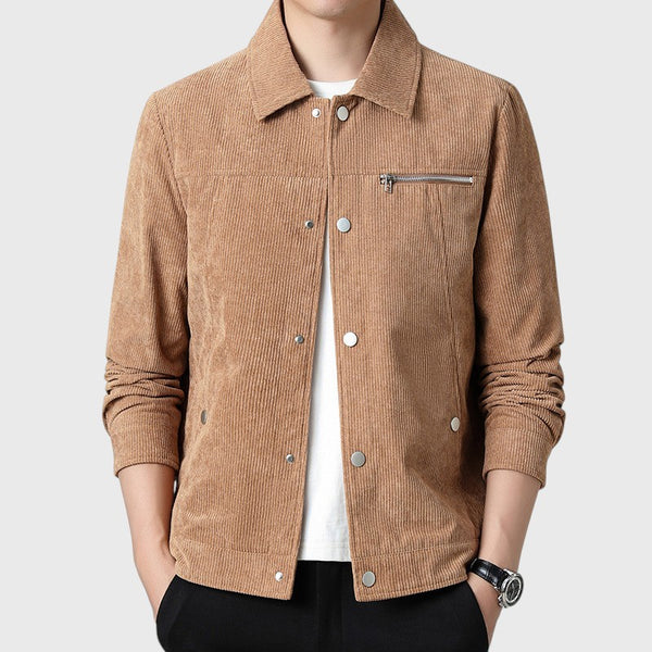 Corduroy Utility Jacket with Cargo Pockets
