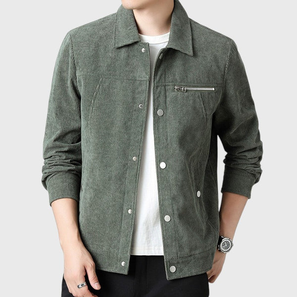 Corduroy Utility Jacket with Cargo Pockets