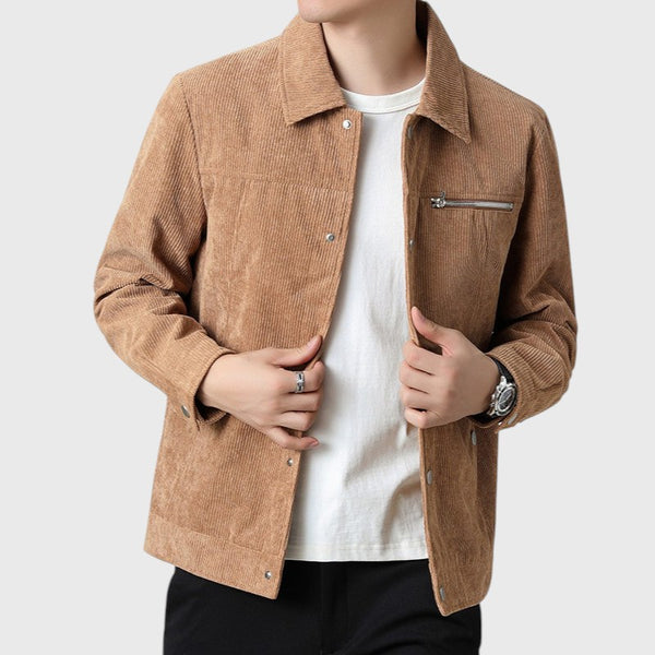 Corduroy Utility Jacket with Cargo Pockets