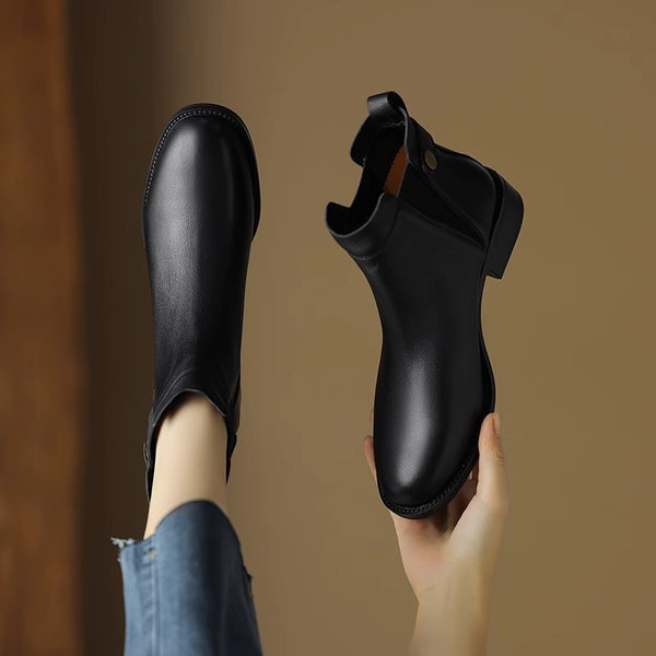 Tassel Ankle Boots with Chunky Low Heel