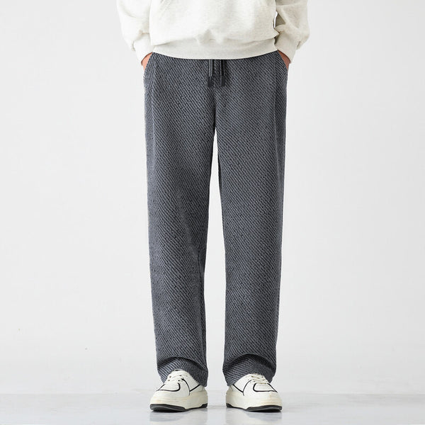 Men's Slanted Stripe Chenille Wide-Leg Pants